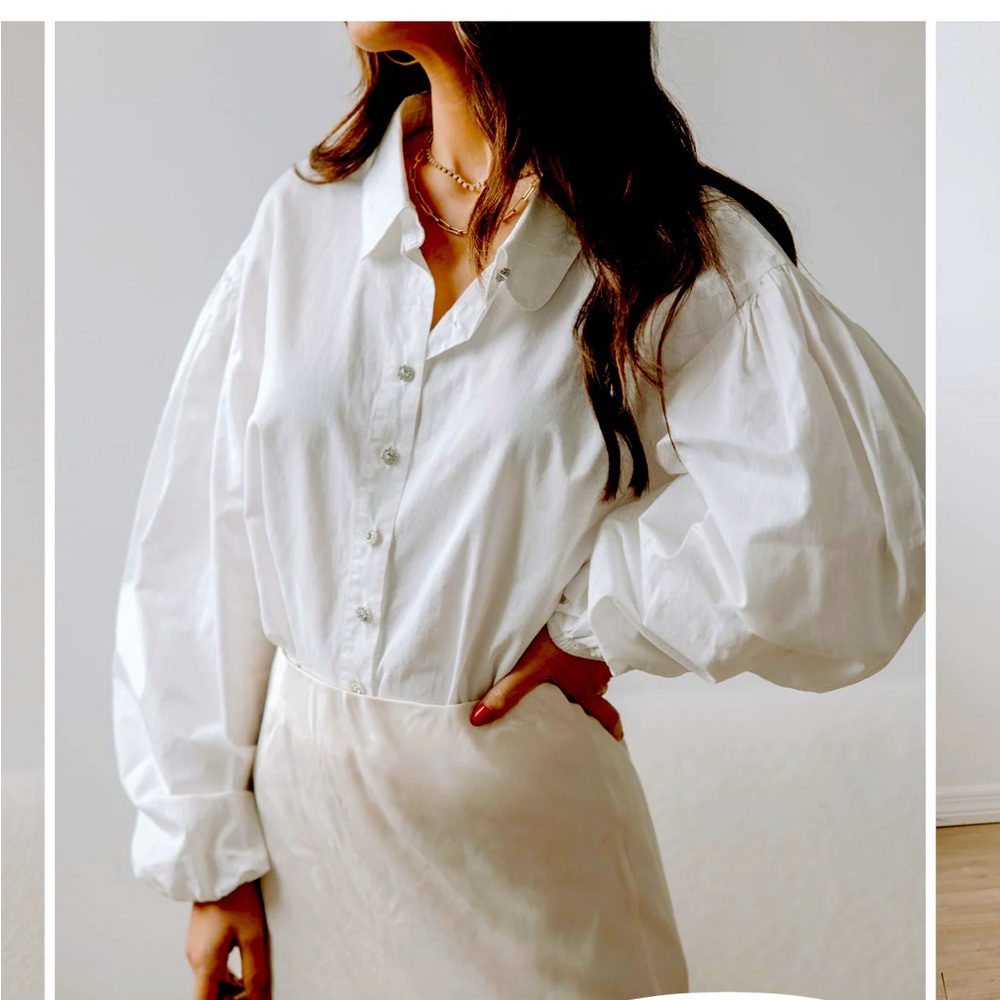 VICI embellished white button up